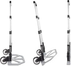 Ultimaxx Professional Heavy-Duty 150 Pound (lb) Capacity Aluminum Folding Hand Truck/Luggage Cart (Black/Silver) with Adjustable Handle, Folding Away Wheels, and Bungee Cord