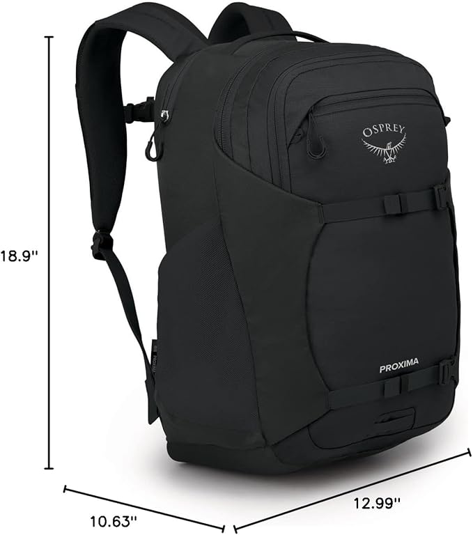 Osprey Proxima 30L Campus Laptop Backpack – Organized Everyday Pack with Tech Storage, Water Bottle Pockets, and Comfortable Carry – Perfect for College, Commute, and Travel, Black