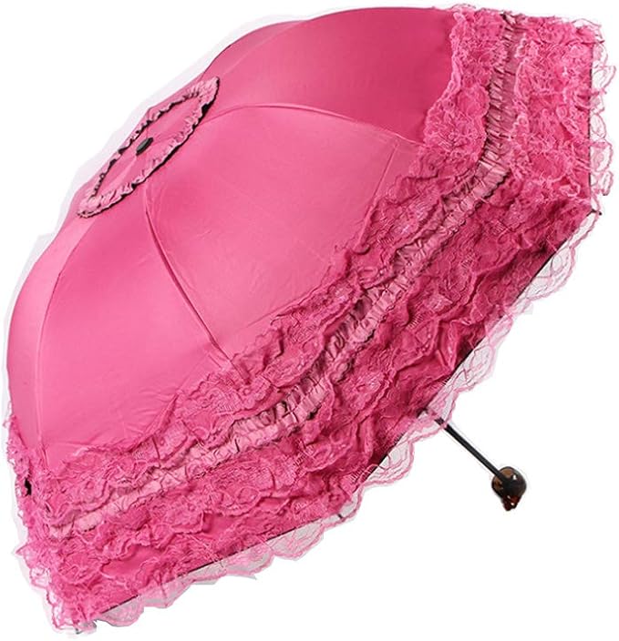WANLIAN Folding umbrella Travel Umbrella Folding UV Resistance Lace Parasol Umbrella Sun Umbrella For Women Girls sunshades with lace decoration