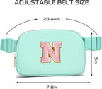 Gitus Belt Bag Fanny Pack Crossbody Bags with Initial Letter Patch Cute Stuff Birthday Gifts for Teenager Girls Trendy Preppy Stuff for Teen Girls Cool Stuff for Teens (Mint Green-N)