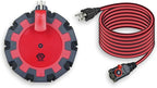 OSKOS 8-Grounded-Outlet Power Hub with Swivel Safety Cover (UL Certified), Outdoor Use, Resettable 15A Circuit Breaker, 25FT Extension Cord with Locking Outlet (ETL Listed). Combo Pack.