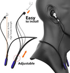 Compatible Airpods Strap, Silicone Anti-Lost Strap Wire Connector Sports Neckband Strap Compatible for Airpods Pro 3/2/1, Airpods 4, 3, 2, 1, Black with Dark Blue