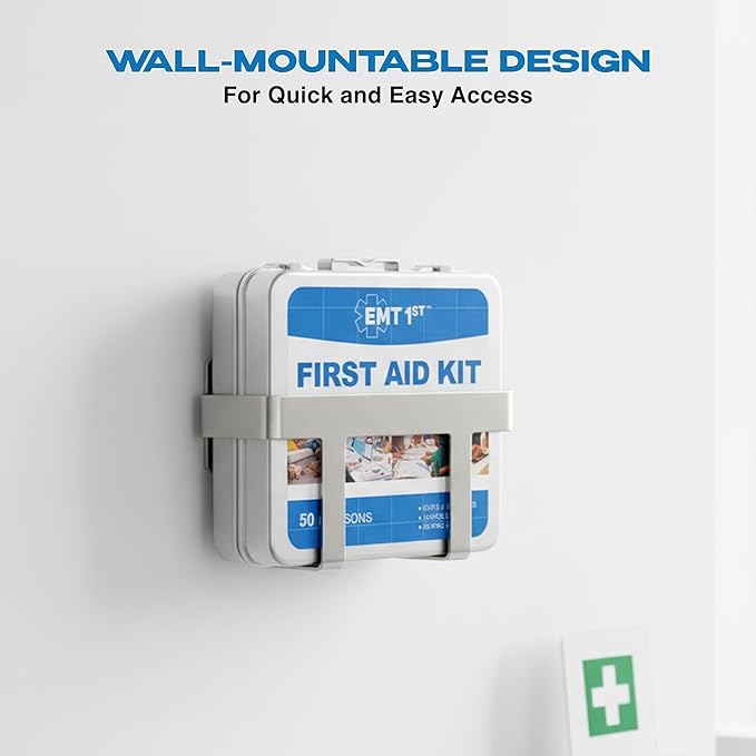 EMT1st First Aid Kit - 272 Piece Wall Mountable Metal Case, Durable First aid Supplies, Workplace, Car, Travel & Camping
