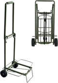 Folding Hand Truck Dolly Lightweight Aluminum Luggage Cart - 100lbs Capacity with Elastic Bungee Cord for Travel & Shopping