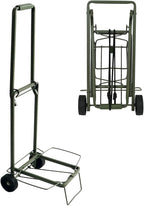Folding Hand Truck Dolly Lightweight Aluminum Luggage Cart - 100lbs Capacity with Elastic Bungee Cord for Travel & Shopping