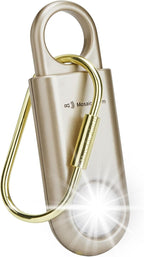 130dB Personal Safety Alarm Ultra Bright Strobe Light. Loud Sound Keychain Siren for Women, School Children, Night Runners, Hiking. Bear Alarm Deterrent. SOS Emergency Self Defense Alerts. Gold