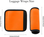 2 Pack Luggage Handle Wraps for Suitcase, Bright Color Comfort Soft Handle Covers (Orange)