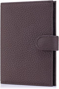 Genuine Leather Passport Wallet with RFID Blocking – Slim Travel Passport Holder with Card Slots, Zipper Coin Pocket & Cash Sleeve, Classic Travel Wallet (Coffee Brown)