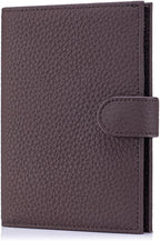 Genuine Leather Passport Wallet with RFID Blocking – Slim Travel Passport Holder with Card Slots, Zipper Coin Pocket & Cash Sleeve, Classic Travel Wallet (Coffee Brown)