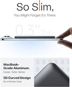 TORRAS MiniMag Power Bank, Ultra Slim 5,000mAh Wireless Portable Charger with USB-C Cable, Fast Charging iPhone Air Magnetic Battery Pack, Compatible for iPhone 17/16/15/14/13/12, Glacier Gray