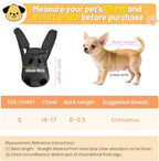 Inspack Dog Backpack Carrier/Cat Carrier, Adjustable Pet Front Carriers Travel Bag for Puppy Medium Dogs, Legs Out, Soft Ventilated Dog Chest Carry Backpacks for Hiking/Camping, 2.5-4 lbs, Black