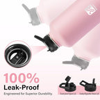 DYSANKY Insulated Water Bottle | Thickened Stainless Steel Vacuum Metal | Portable Sports Half Gallon Large Water Jug for Gym and Hiking with Straw, Carrier Bag, Handle Strap | BPA-Free 64 oz