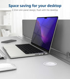 Pop Up Outlet for Countertop,Recessed Power Strip,Power Grommet 3.15 inch Desk Hole Insert,20W USB C,Outlets,2 USB C/2 USB A, Table Outlet,Desk Charging Station,ETL Listed (White, 8AC-6FT)