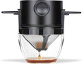 Pour Over Coffee Maker, Manual Drip Coffee 250ml Cup with Stainless Steel Mesh Filter, to Clean for Home,Office, Travel, Camping, Portable Coffee Kit, Black