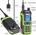 BAOFENG GMRS Handheld Radio Ham Radio Long Range GM21 Rechargeable Walkie Talkies,NOAA Weather Receiver GM-15 PRO 999 Channels Green Two Way Radio with USB-C Charger for Survival Gear Hunting,2 Pack