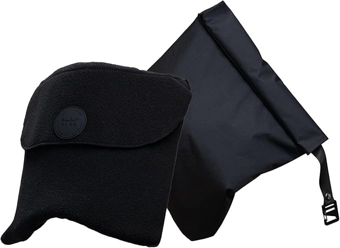 trtl Travel Pillow Original 2.0 – Scientifically Proven Super Soft Travel Pillow with Premium Head & Neck Support – for Airplane Travel – Machine Washable – Lightweight & Compact – Jet Black