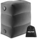 Maliton Inflatable Travel Foot Rest Pillow, Airplane Bed for Kids, Car Foot Leg Rest Pillow, Adjustable Height for Airplane, Car, Train, Home, Small Size (Dark Grey, 1 Pack)