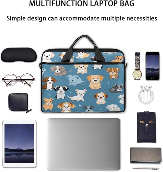 Laptop Shoulder Bag for Women Men, Waterproof Computer Case Messenger Bag Briefcase for Business Office Travel