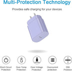 Type C Charger Fast Charging for iPhone 17 16 15,USB C Samsung Chargers Block 25W Super Fast Chargers for Samsung Galaxy S25/S24 S23 S22 S21/iPhone Air/17/17 Plus/17 Pro Max/16 Pro Max/15 Plus(Purple)