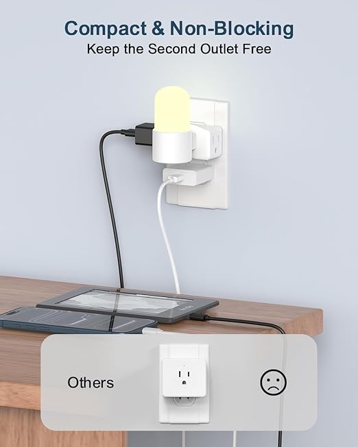 2 Prong to 3 Prong Outlet Adapter, BEONDON 3-Sided Wall Plug Extender with 3 AC Outlets for Non-Grounded Older Houses, Polarized Type-A Plug, 3 Pack