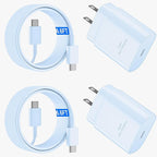 USB C Android Charger Fast Charging Cord, Super Fast Phone Chargers 6.6FT C to C Type Cable with 25W USBC Wall Block for Samsung Galaxy S26 S25 S24 Ultra Plus/S23/S22/S21/S20/Note 20/10, Blue