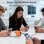 Charging Station for iPhone 17, 165W GaN 6-Port USB C Fast Charger Block, 3 Type-C Each 40W Desktop Charging Hub for Multiple Devices, 5ft Cord - Ideal for Home Office Travel Orange