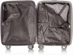 Gabbiano Macan 3 Piece ABS Luggage Set – Expandable Hardshell Suitcase with Add-A-Bag Strap, TSA Lock & 8-Wheel Spinners – Lightweight (20" Carry On, 26" Medium, 30" Large) (Silver, Large 30)