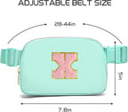 Gitus Belt Bag Fanny Pack Crossbody Bags with Initial Letter Patch Cute Stuff Birthday Gifts for Teenager Girls Trendy Preppy Stuff for Teen Girls Cool Stuff for Teens (Mint Green-X)