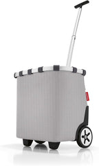 reisenthel carrycruiser Herringbone Grey - Portable Shopping Trolley with Sturdy Aluminum Frame, Shoulder Strap and Removable mesh Inner Bag -Water-Repellent