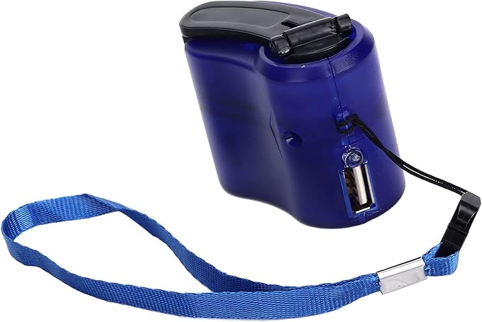 Hand Crank USB Phone Charger for Outdoor Activities - Portable Emergency Manual Charger (Blue)