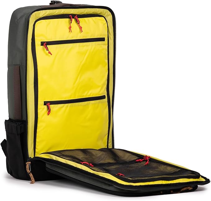 Topo Designs Global Travel Bag – 30L or 40L - Carry-On Compliant Most Airlines, Durable Travel Duffel Bag, Clam Shell Main Pocket, Laptop Sleeve, Backpack, Luggage (40L / Woodland/Forest)