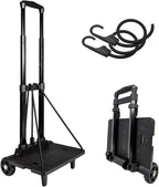 Folding Backpack Luggage Cart with Elastic Straps, Lightweight Aluminum Frame for Travel, Work & Daily Use