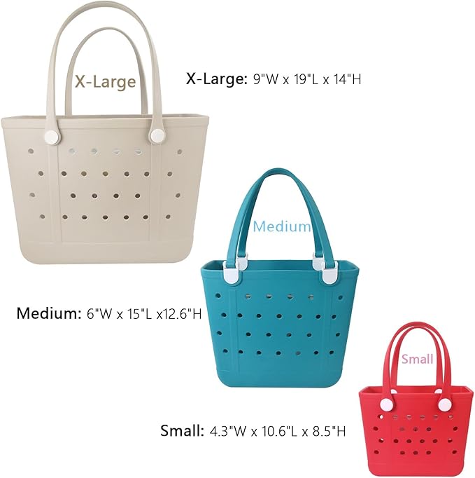 Lightweight Extra large Rubber Beach Bag Small mini Tote Bag for Gym Waterproof medium Open Handbag for Pool Sports