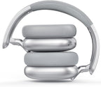 C6 Active Noise Cancelling Headphones, Wireless Over Ear Bluetooth Headphones, 60H Playtime, Lightweight Folding Deep Bass Comfort Fit Ear Cups Headset with Mic for iPad/Travel/PC/Home Silver