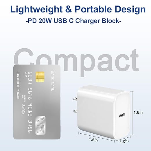 iPhone 17 16 15 Pro Max Charger Fast Charging 3Pack 20W Apple Fast Charger USB C Block with Cord for iPhone 17/17 Pro/17 Pro Max/17 Air/16/16e/16 Plus/16 Pro/16 Pro Max/15/15 Pro Max/iPad Pro/Air Pods