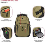 SwissGear Endure ScanSmart Laptop Backpack – TSA Approved Tech Backpack – Fits Most 17" Laptop – Multiple Organizer Pockets – Olive