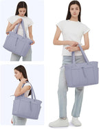 Wandering Nature Puffer Tote Bag with Cup Holder & Laptop Compartment & Trolley Sleeve for Travel, Work, Nurse, Women