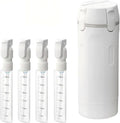2026 New 4 in 1 Travel Dispenser Bottle, Refillable Leak Proof Travel Bottles for Toiletries, Portable Travel Containers Cream Transparent with Scale and Label for Shampoo Lotion Conditioner (White)