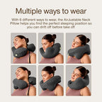 Coop Home Goods AirJustable Travel Neck Pillow, Inflatable, Adjustable Support for Neck & Chin, Compact, Soft Memory Foam Comfort, Airplane Travel Essentials, Cooling & Washable Cover
