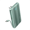 INIU 3-in-1 Portable Charger, 45W 10000mAh Fast Charging Power Bank, Built-in USB C Cable & Foldable Wall Plug, Travel Essentials, Battery Pack for iPhone 17 16 15 Series, Samsung, MacBook, etc. Green