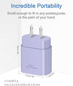 Type C Charger Fast Charging for iPhone 17 16 15,10FT USB C Samsung Chargers Block 25W Super Fast Chargers for Samsung Galaxy S25/S24 S23/iPhone Air/17/17 Pro Max/iPhone 16/16 Pro Max/15 Pro(Purple)