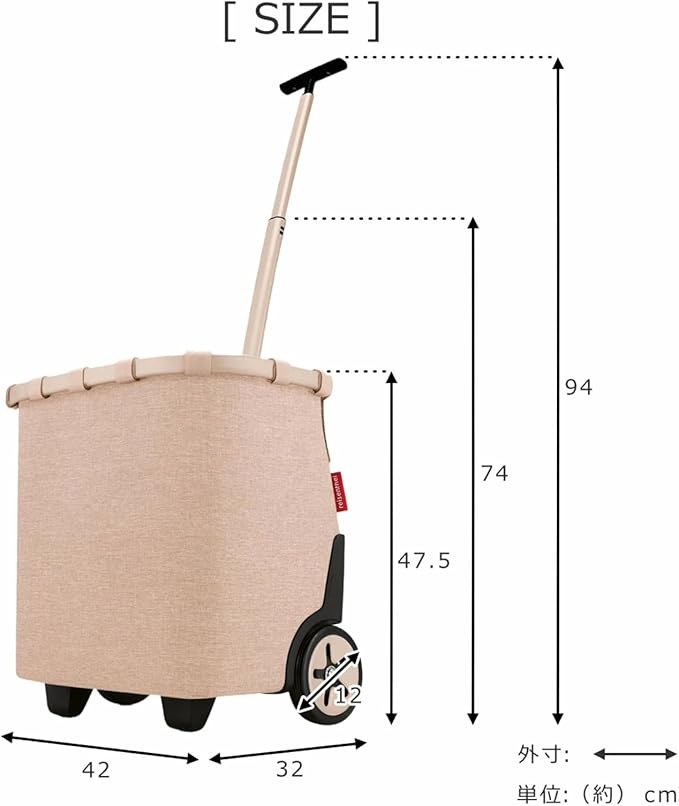 reisenthel carrycruiser Black Frame/Black - Portable Shopping Trolley with Sturdy Aluminum Frame, Shoulder Strap and Removable mesh Inner Bag -Water-Repellent