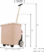 reisenthel carrycruiser Black Frame/Black - Portable Shopping Trolley with Sturdy Aluminum Frame, Shoulder Strap and Removable mesh Inner Bag -Water-Repellent