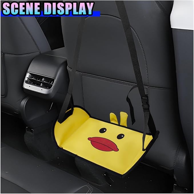 Cute Car Foot Hammock, Adjustable Height Automotive Seat Footrest, Vehicle Seat Extender Leg Support & Relax Accessories, Portable Long Travel Essentials for RV, SUV, Truck(Duck)
