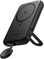 Magnetic Portable Charger for iPhone and Apple Watch, 10000mAh Wireless Power Bank PD 20W USB-C Fast Charging Battery Pack with Stand for iPhone Air 17/16/15/14/13/12 Pro Max、iWatch 11-1/SE/Ultra 3-1