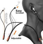 Compatible Airpods Strap, Silicone Anti-Lost Strap Connector Sports Neckband Compatible for Airpods Pro 3/2/1, Air Pod 4, 3, 2, 1, Black with Orange