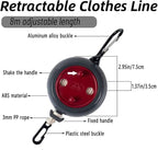 Qihengzhijia Portable Travel Clothesline,Adjustable 32FT/10M Camping Clothesline Clothes Drying Line Rope,Clothesline for Outdoor/Indoor,Laundry,10pcs Windproof Clothespins