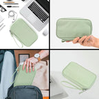 CAAORDKSO Small Cable Organizer Bag, Travel Cord Charger Organizer Case Waterproof Accessories Pouch, Electronic Carrying Case Bag for Cable, Cord, Charger, Phone, Power Bank, Earphone (Mint Green)