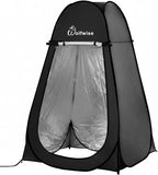 Wolfwise Pop Up Shower Tent for Camping, Portable Instant Changing Tent with Ventilation Window & Carry Bag, Privacy Bathroom Toilet for Beach & Outdoor, Width 47 ", Height 75 ", Silver-Coated Fabric