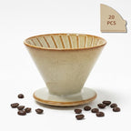 DIF DECO Ceramic Pour Over Coffee Dripper, Reusable Porcelain Portable Pour Over Coffee Maker, Slow Brewing Accessories with 1 Holes for Home, Office, Travel, Camping (Yellow)